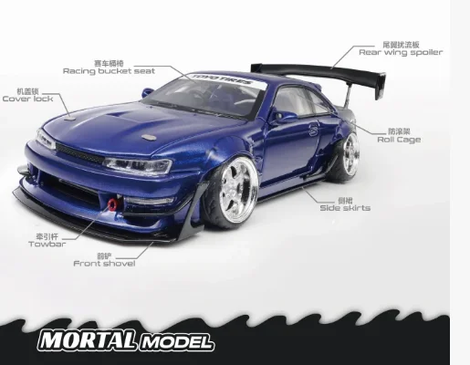 Фото В наличии: Коллекционная масштабная модель автомобиля Mortal 1/64 S14 GT-SPEC V1 SEIIJI OOKAWARA Diecast Bryanlivery №2