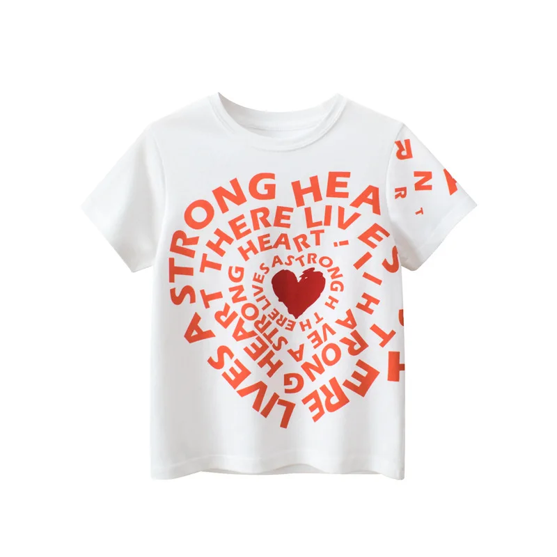

T Shirt Teenagers Clothing Summer Short Sleeve Tees Cotton Breathable Loose Tops For Kids Boy Girl