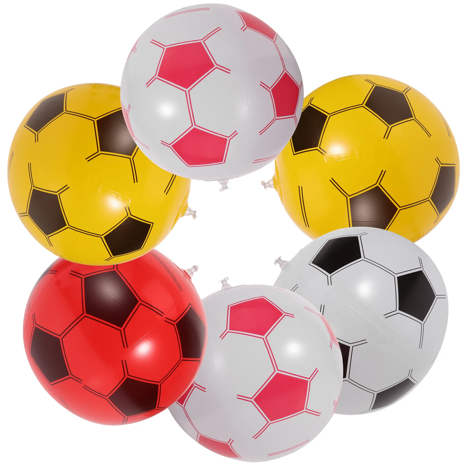 

6 Pcs Football Inflatable Toy Plastic Soccer Balls Footballs Outdoor Pvc Gift Child Playset Toys