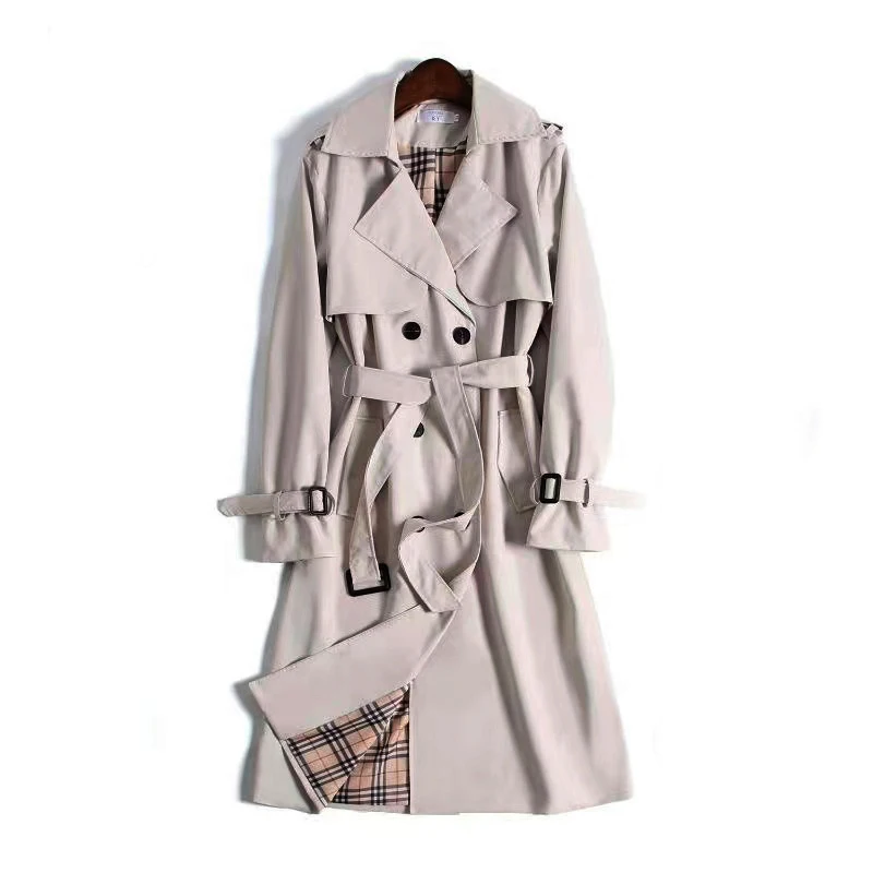 Весенний женский длинный тренчкот Элегантная Модная уличная одежда в Корейском