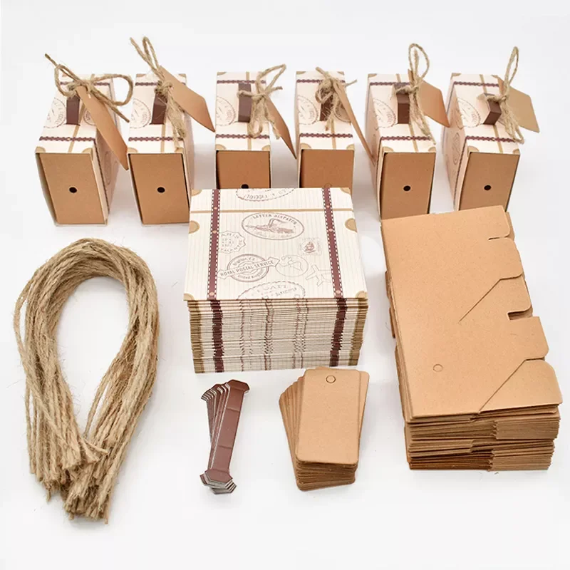 

10/20pcs Travel Suitcase Candy Box Kraft Paper Gift Boxes Wedding Birthday Party Decoration Supplies Christmas Gift Packaging
