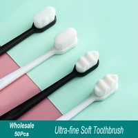 wholesale 50pcs ultra fine wave toothbrush micro soft wave million nano bristle adult bamboo teeth brush oral hygiene care tools