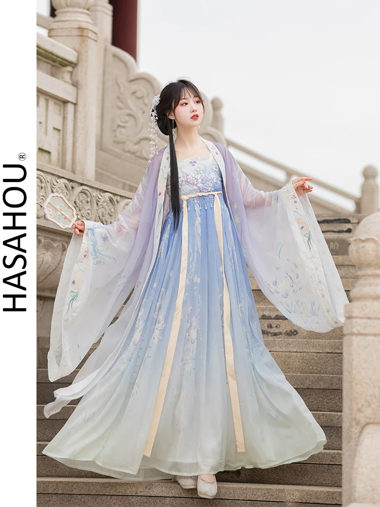 

Original Modern Hanfu Women Chinese Style Traditional Dress Tang Dynasty Delicate Hanbok Skirt Fairy Dance Clothes Cosplay