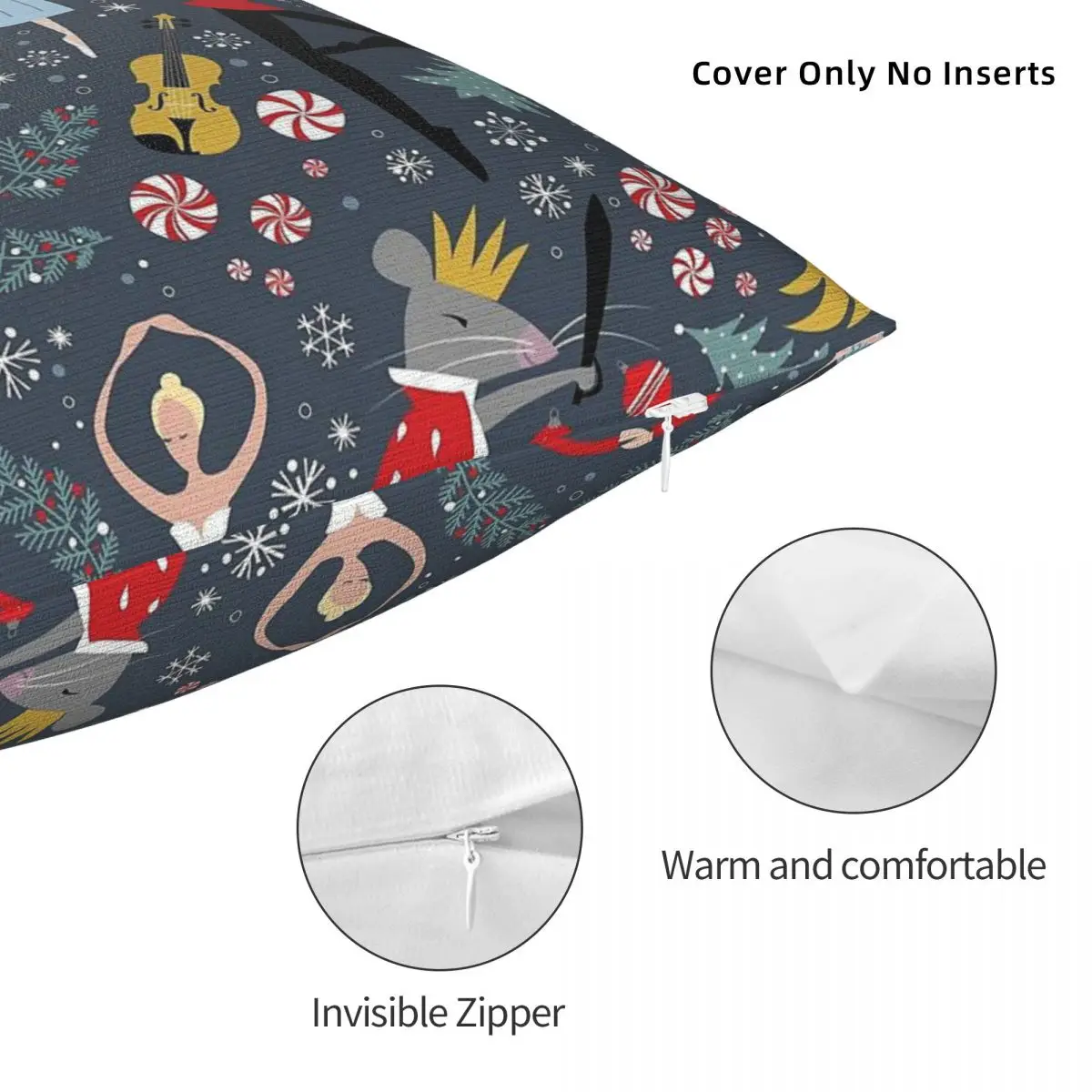 Декоративная квадратная наволочка для детей из полиэстера и льна