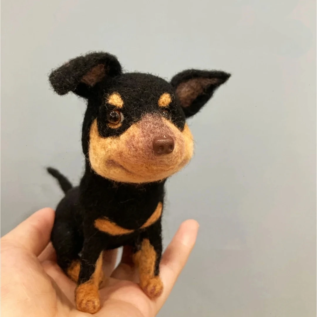 

dog wool felting diy kit handmade non finished needle felting cute animal toy wool felt poke doll 고야드 fieltro lana craft vilt