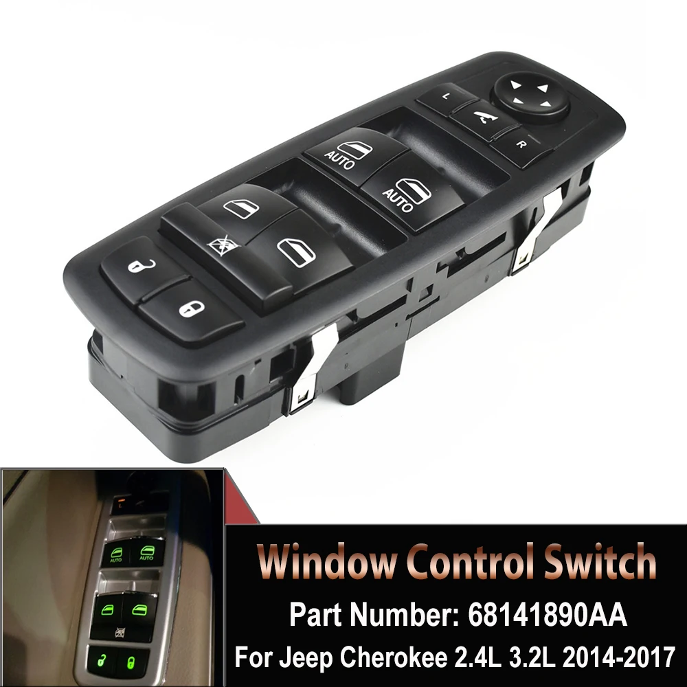 

68141890AA Автоматическая электрическая кнопка управления окном для Jeep Cherokee 2014 2015 2016 2017 автомобильные аксессуары