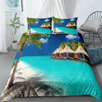 Sunset Seaside Hawaii Bedding Set Small Single Twin Double Queen King Cal King Size Bed Linen Set