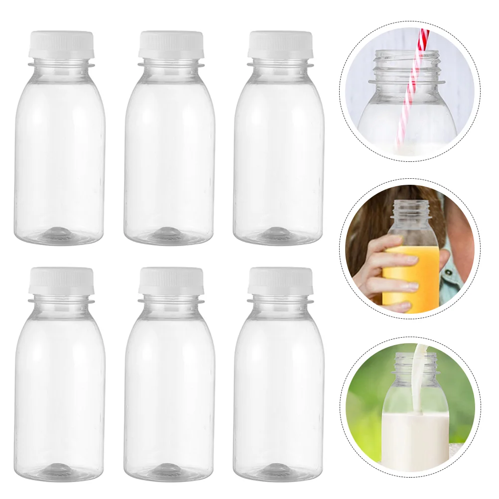 

Стеклянные контейнеры для жидкостей, прозрачные бутылки для воды, крышки для напитков и питьевых напитков, пластиковые контейнеры для молока, 15 шт.