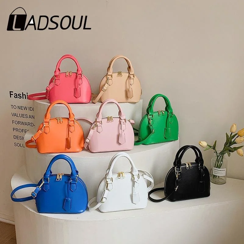 

Женская модная сумка из искусственной кожи, женская простая трендовая сумка-мессенджер на плечо карамельных цветов, универсальная женская Повседневная маленькая сумка-ракушка