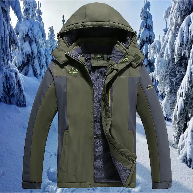 Oversized 9XL Loose and Thick Warm Cotton-padded Jacket Windproof Weatherproof Waterproof Everyday Men Jacket  for Hiking Groups