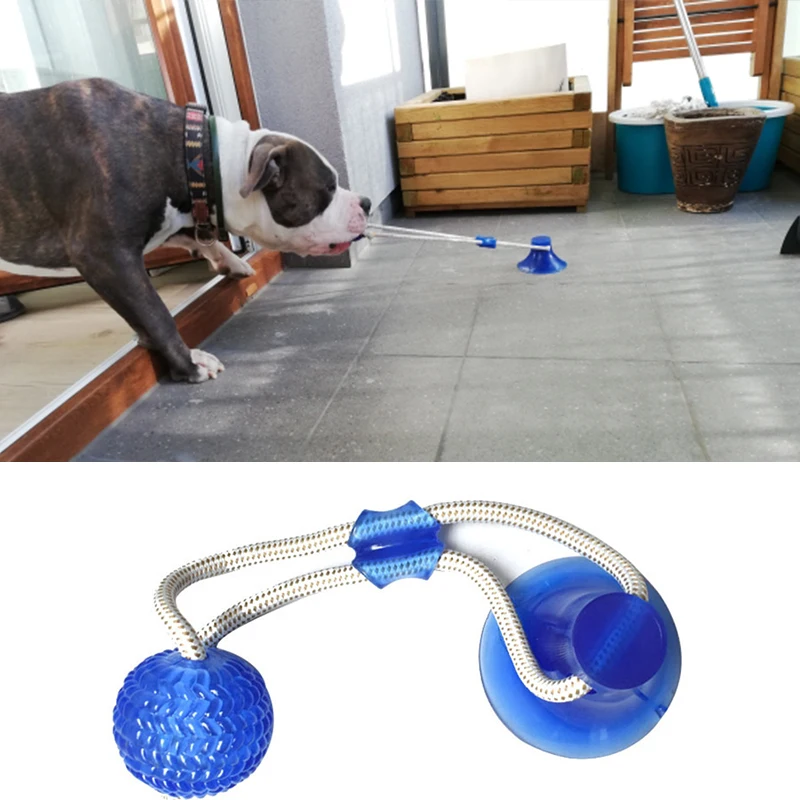 

Dog Toys Interactive Suction Cup Push TPR Ball Toys Pet Puppy Molar Tooth Cleaning Chewing Supplies Bite Toy Elastic Ropes Dog