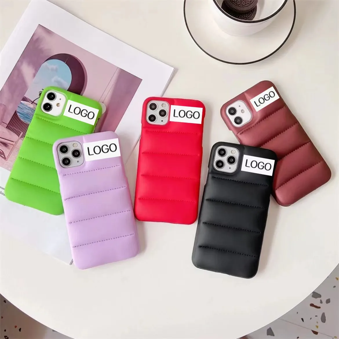 

The Puffer Case for Apple iPhone 14 13 12 Pro MAX 11 X XS XR 7 8 Plus MiNi SE 2 Luxury Down Jacket Aesthetic influencer Cover