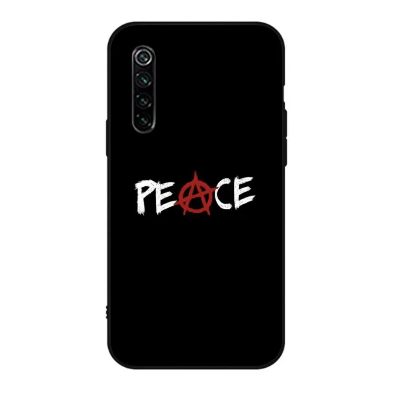 Черная мягкая обложка для телефона в виде знака анархии Realme GT 2 9i 8i 7i Pro X50 X2 C35 C21 C20