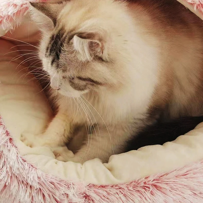 Кровать для собак Круглый пончик кровать домашних животных антитревожная пещера