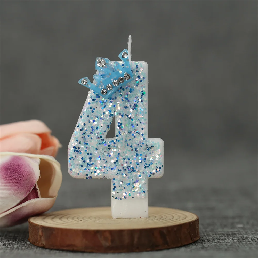 

Синяя Корона День Рождения Замороженные Свечи для Тортов 0-9 Номер Принцесса Торт Свеча Декор Для Вечеринки Синяя Корона Подсвечники Праздничные Атрибуты