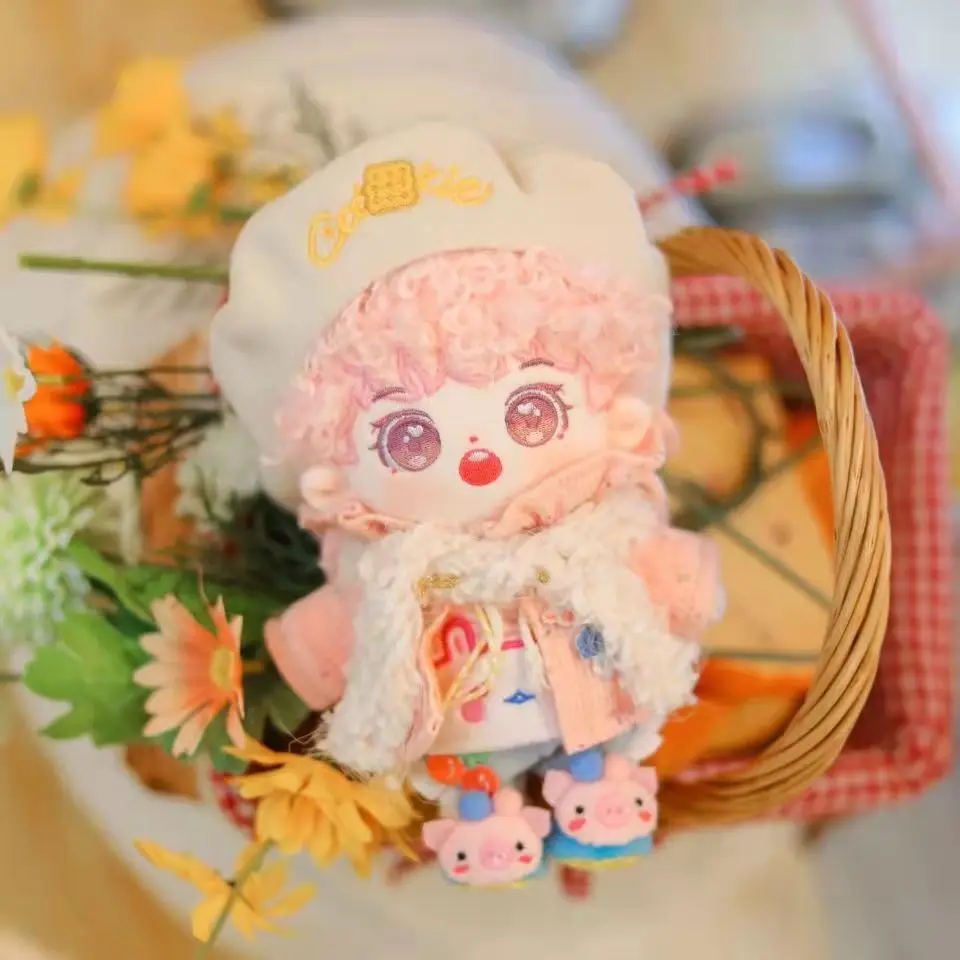 

Кукла Плюшевая человеческая, 20 см, с розовыми вьющимися волосами