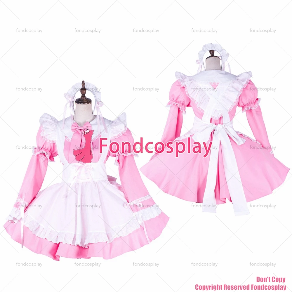 

Сексуальная одежда для взрослых с крестом fondcosplay, розовое Хлопковое платье для детей, Запираемая униформа, белый фартук, костюм для CD/TV[G1746]
