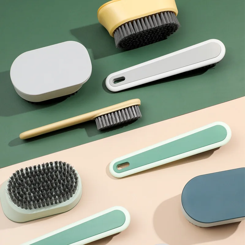 

2PCs Household Soft Fur Shoe Brush Multifunctional Cleaning Clothes Cleaning Brush Long Handle Brush