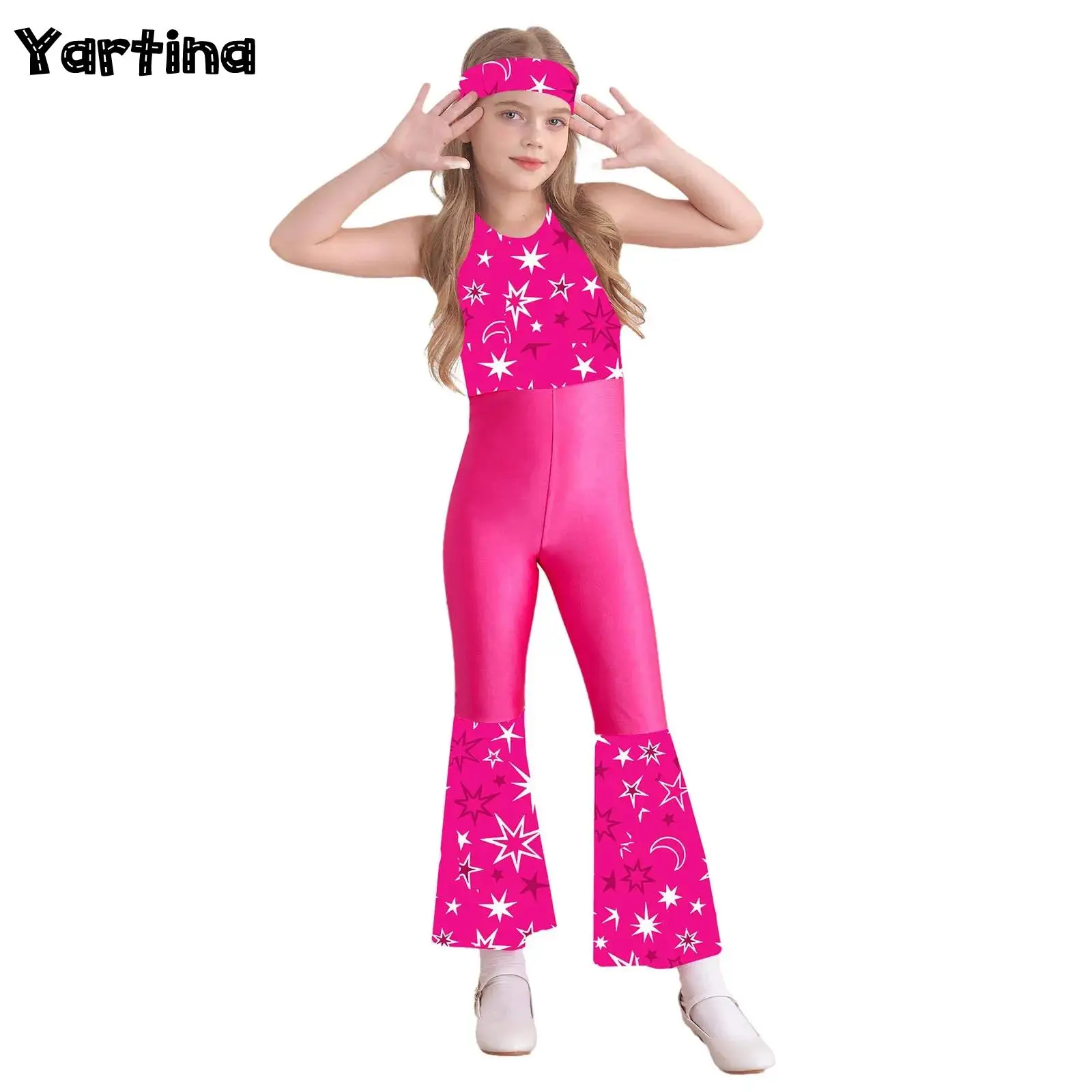 Детский костюм для косплея в стиле ретро девочек на Хэллоуин ретро-диско хиппи с