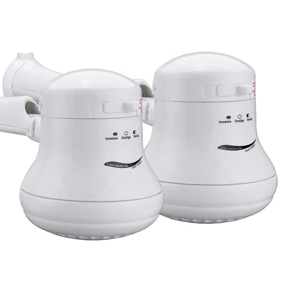 

Safe Accessories Water Saving Round With Hose Bracket Temperature Control High Power Electric Shower Head Tankless Instant Hot