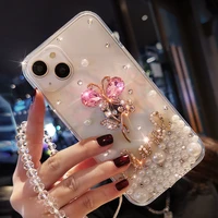 mobile phone case for iphone 11 12 13 pro max diamond encrusted for iphone 13 12 11 luxury crystal gem jewelry transparent case