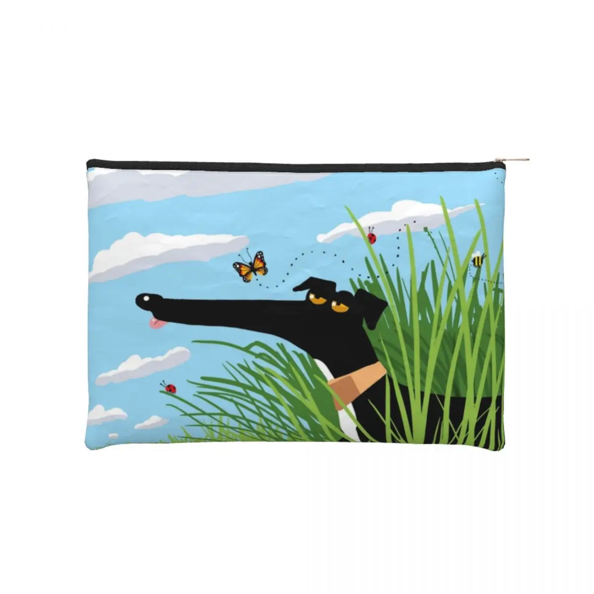 

Greyhound Whippet Dog Toiletry Bag Portable Cartoon Sighthound Pattern Cosmetic Makeup Organizer Beauty Storage Dopp Kit Box