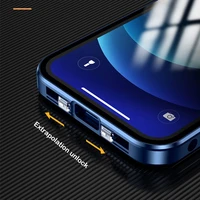 privacy magnetic transparent case for iphone 13 12 11 pro max 13 12 mini double sided buckle magnetic clear case lens cover