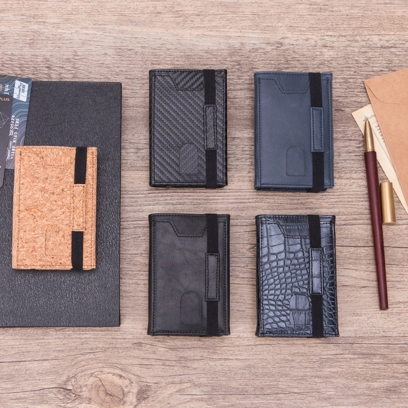 New Arrival Carbon Fiber Men Credit Card Holder Blocking Rfid Wallet Leather Unisex Security Information Aluminum Metal Purse