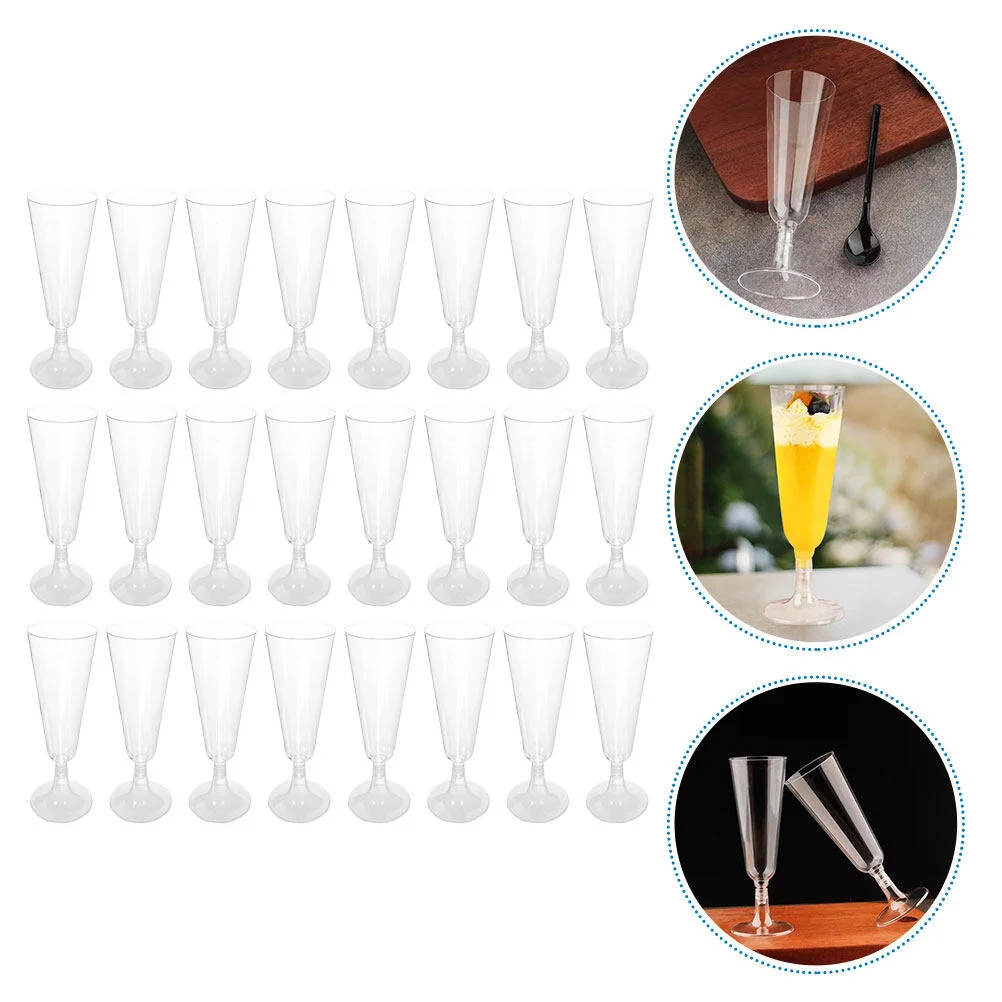 

Plastic Goblet Champagne Party Clear Cocktail Goblets Flutes Cups