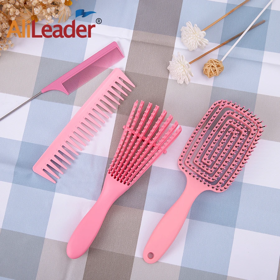 

Detangling Brush Hair Brush Set For Afro Curly Coily Long Hair Knots Detangler Easy To Clean Hair Care Styling Tools