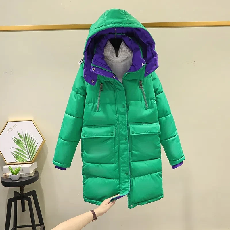 2022 New Women Winter Jacket Long Coats Warm Parkas Female Thicken Coat Cotton Padded Parka Jacket Loose Hooded Outwear