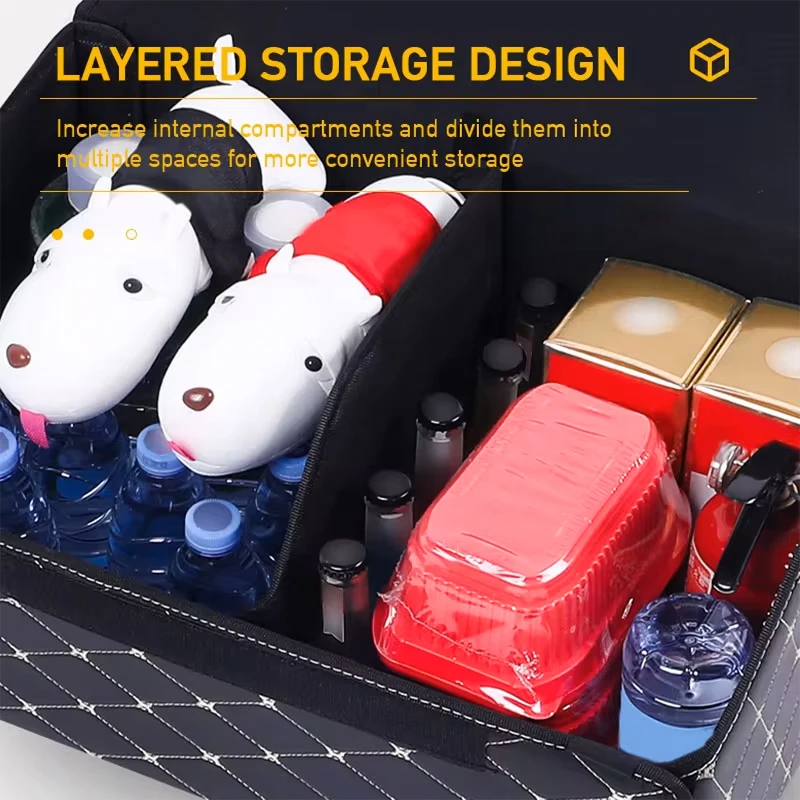 Органайзер в багажник автомобиля коробка кожаный складной ящик для хранения