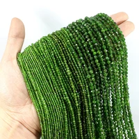 faceted natural green diopside small tiny seed 2345mm high quality loose round beads for jewelry making bracelet necklace