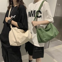 new crossbody bags women men simple zipper canvas shoulder bag solid color messenger bag high capacity handbags college girls