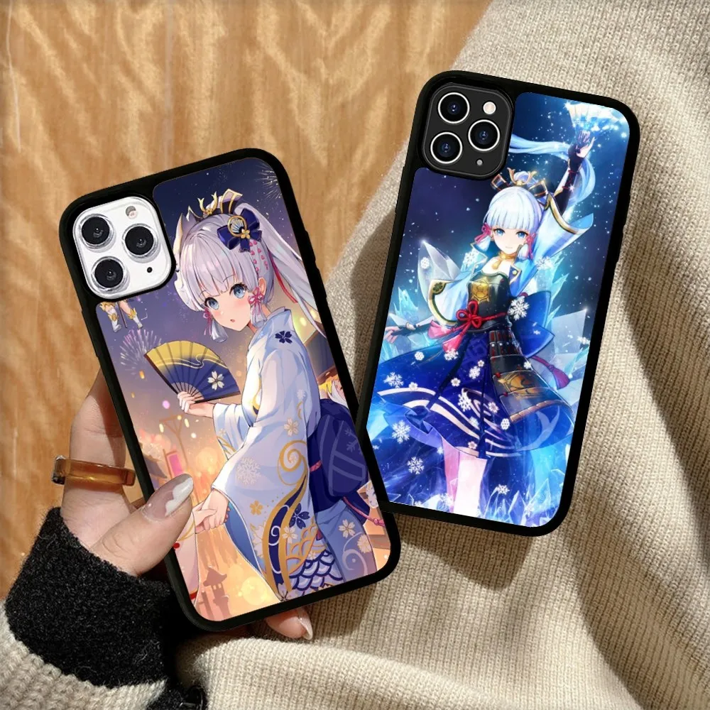 Чехол для телефона Genshin Impact Kamisato Ayaka силиконовый чехол из ПК + ТПУ IPhone 11 12 13 14 15 16 Plus