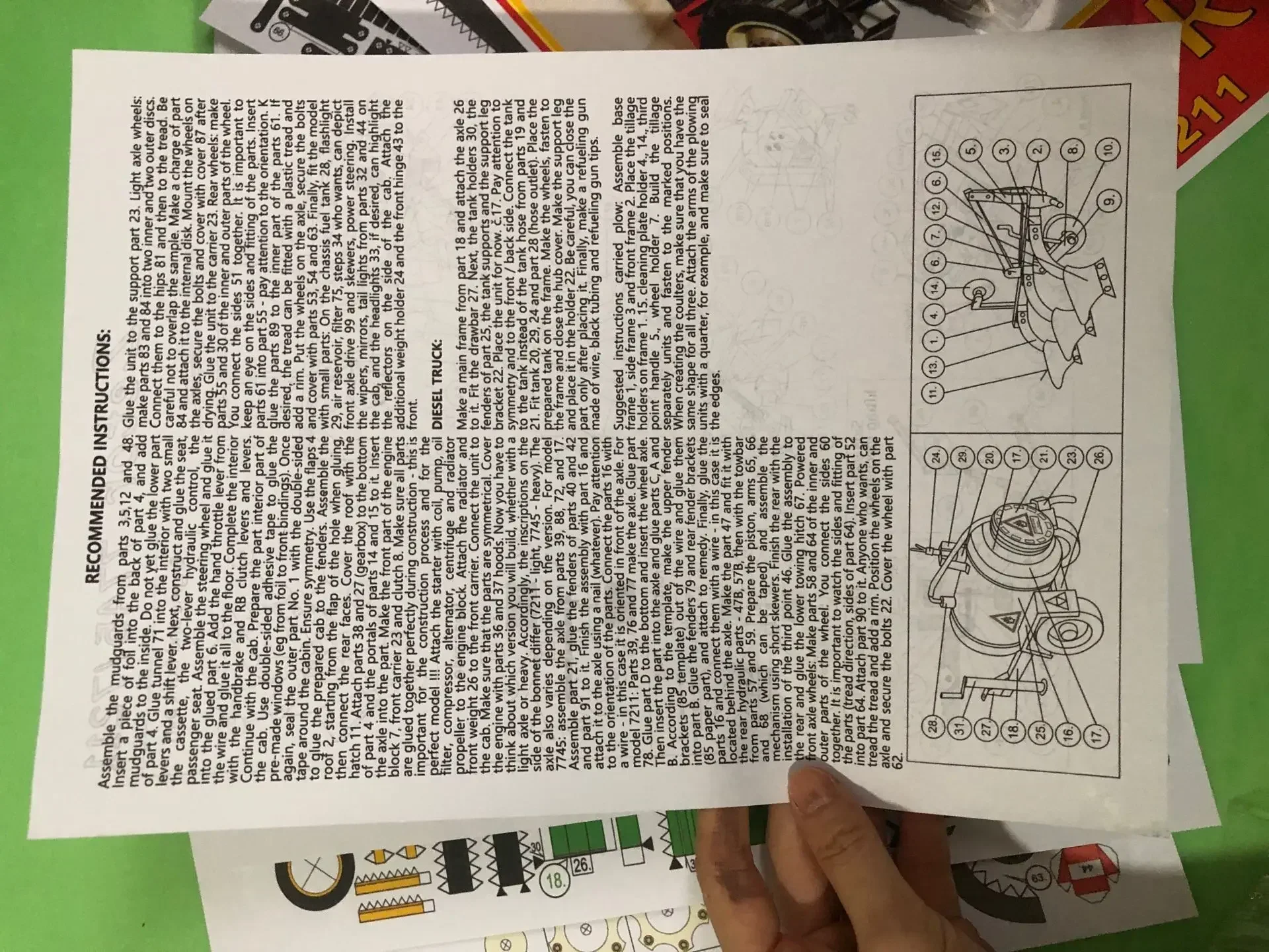 1:32 DIY чешский Zetor 7745-7211 модель трактора строительные наборы ручная