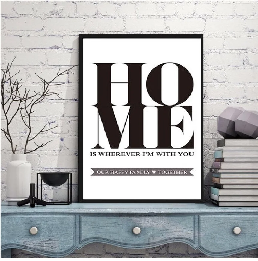 

Angel's Art Nordic Minimalist HOME Quotes Print Modern Wall Decor Canvas Painting