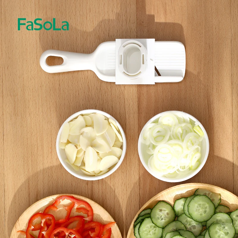 fasola fruit shredders vegetable slicers onion cutter garlic presses with handguard stainless steel blade kitchen gadgets tools free global shipping