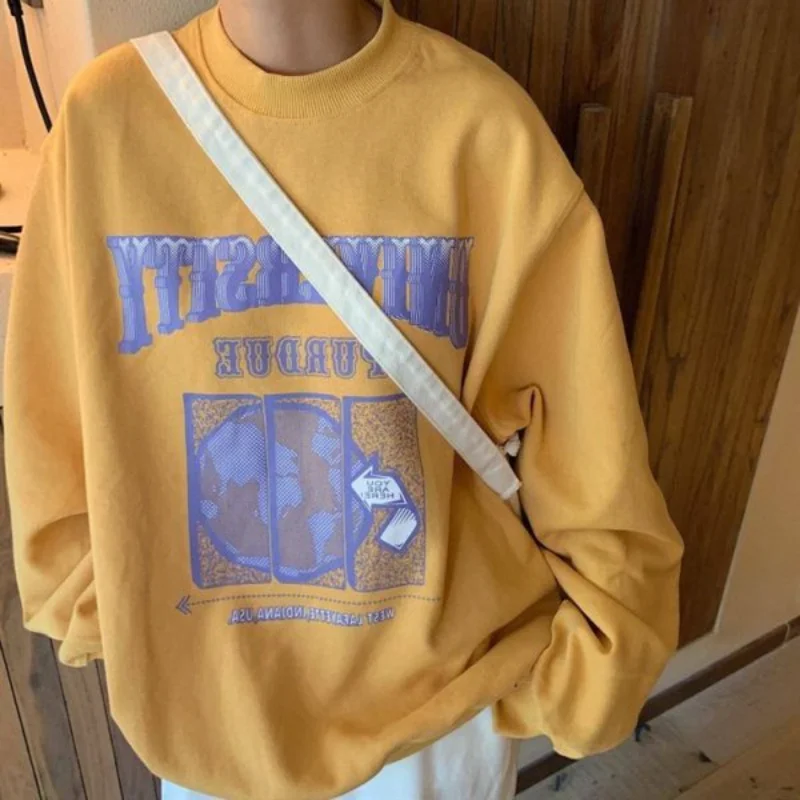 

Y2k Spring Autumn O-Neck Pullover Women Korean Loose Clothes Oversized Sweatshirt Vintage Oversized Harajuku Korean Hoodie Tops