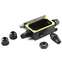 ip66 23 way outdoor electrical cable connector junction waterproof box with terminal 17 5an450v black waterproof enclosure