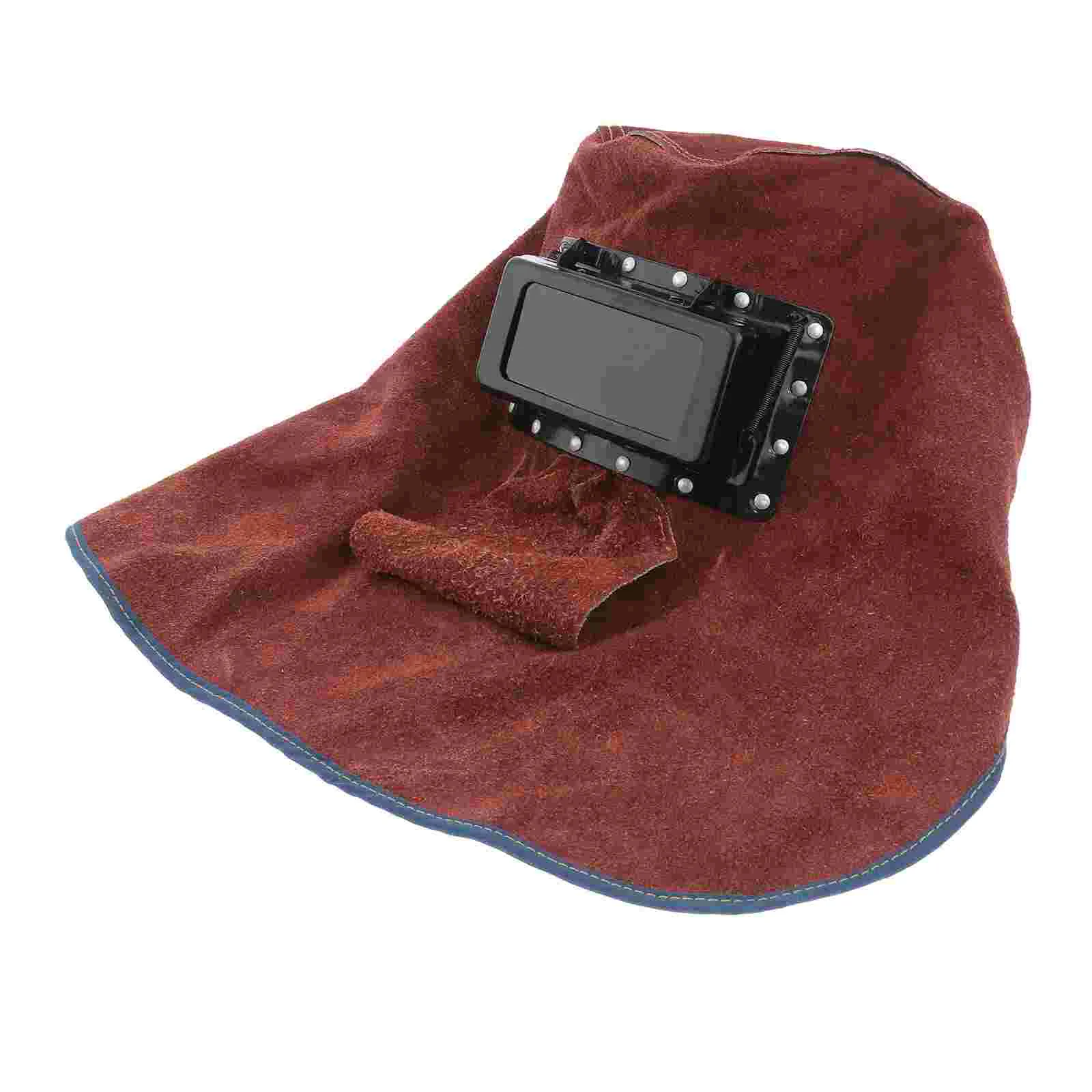 

Welding Mask Welder Hat Protective Face Working Pancakes Guard Cowhide Suede Heat Insulation