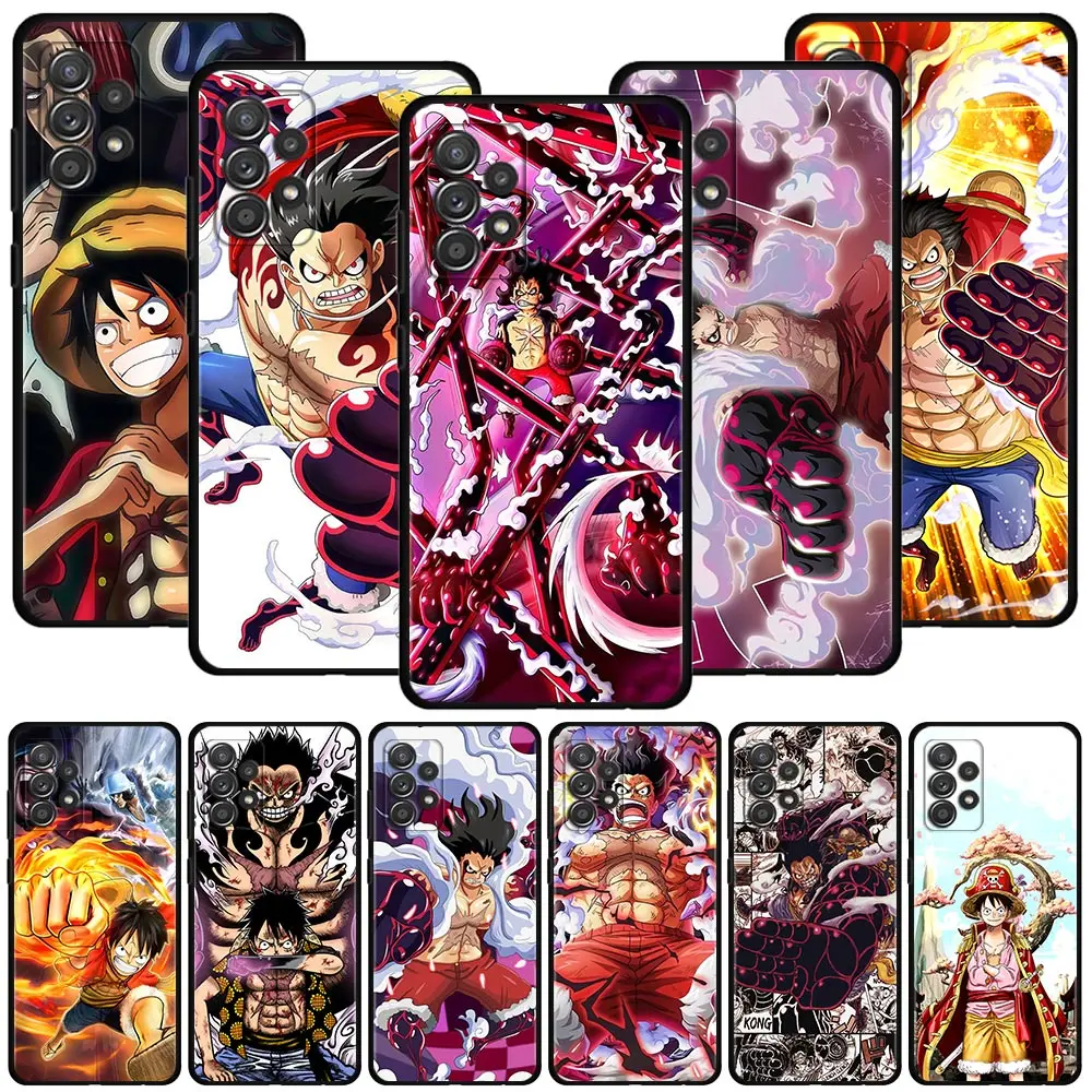 

Phone Case For Samsung Galaxy A12 A52 A51 A32 A21s A71 A02s A31 A72 A41 5G 4G Coque Silicon Bumper One Piece Luffy Evolution