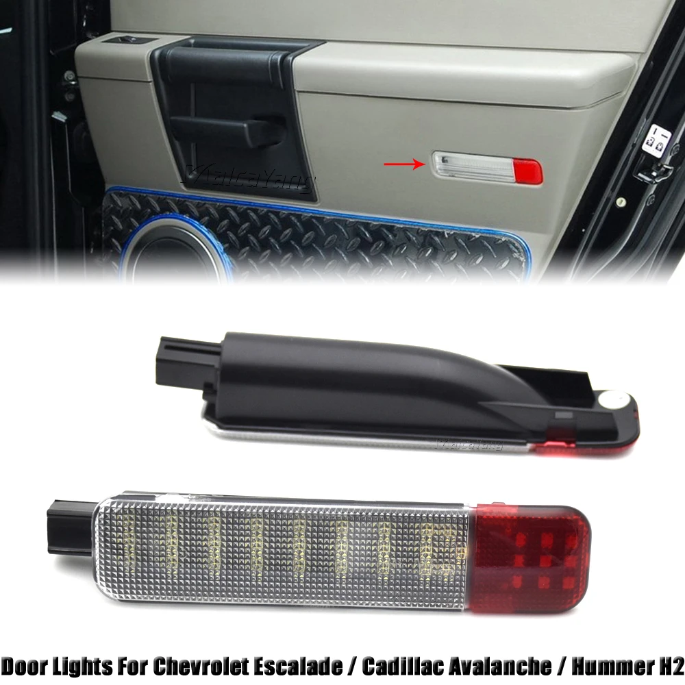 

2x LED Car Door Panel Courtesy Light Warning Lamp Accessories For Chevrolet Silverado Classic 1500 GMC Yukon Cadillac Hummer H2