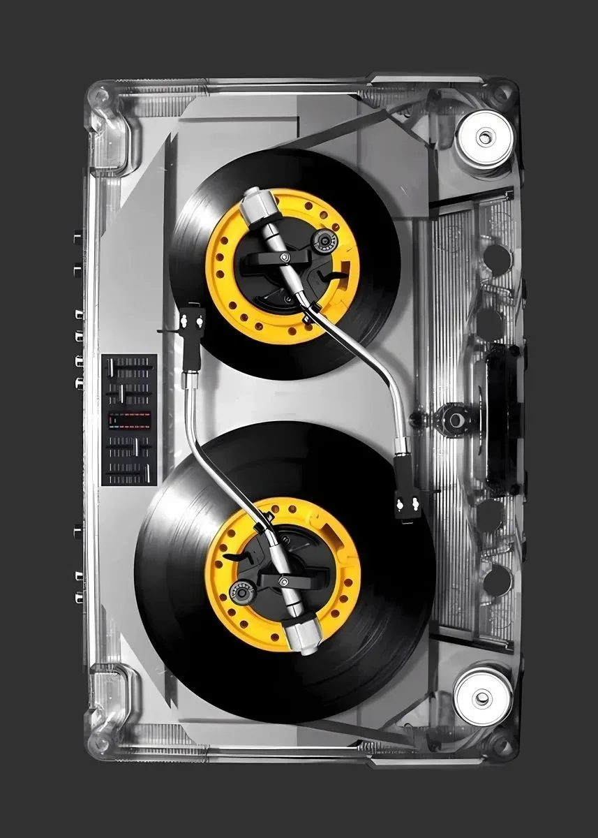 Музыкальный плакат DJ и печать на холсте, настенная художественная картина для детской гостиной, домашний декор, красочная креативная прозрачная кассета с лентой