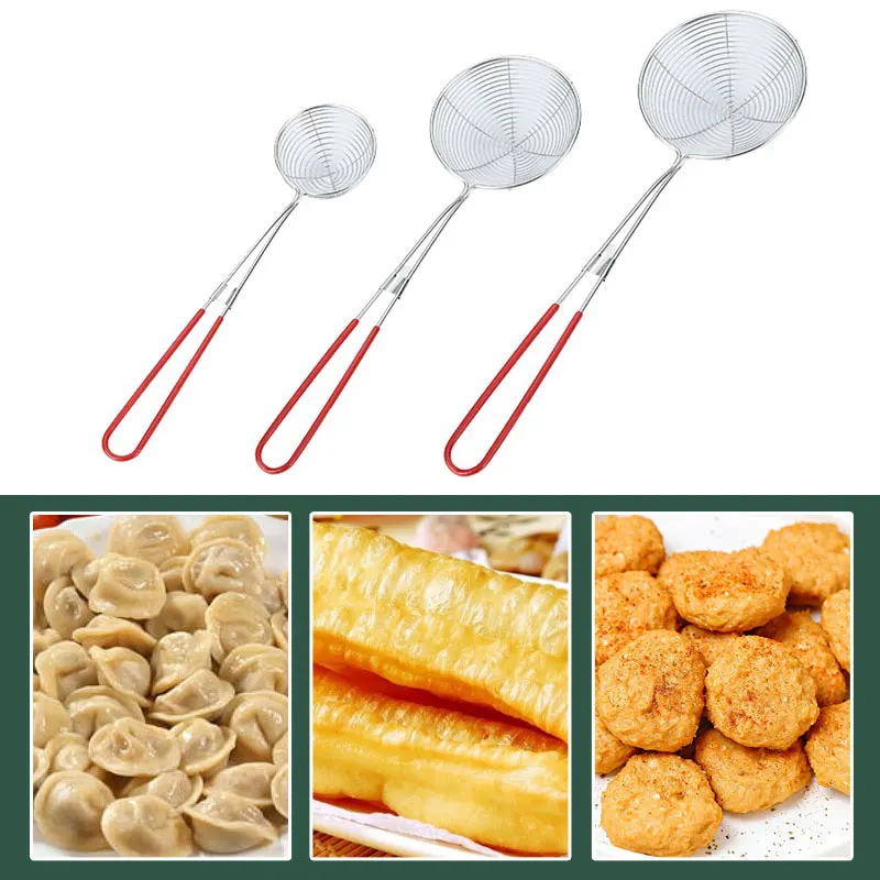 Stainless Steel Colander Sieve,Wire Skimmer Spoon With Handle For Hot Pot Eating Soup Draining Fried Pork Balls Food images - 6