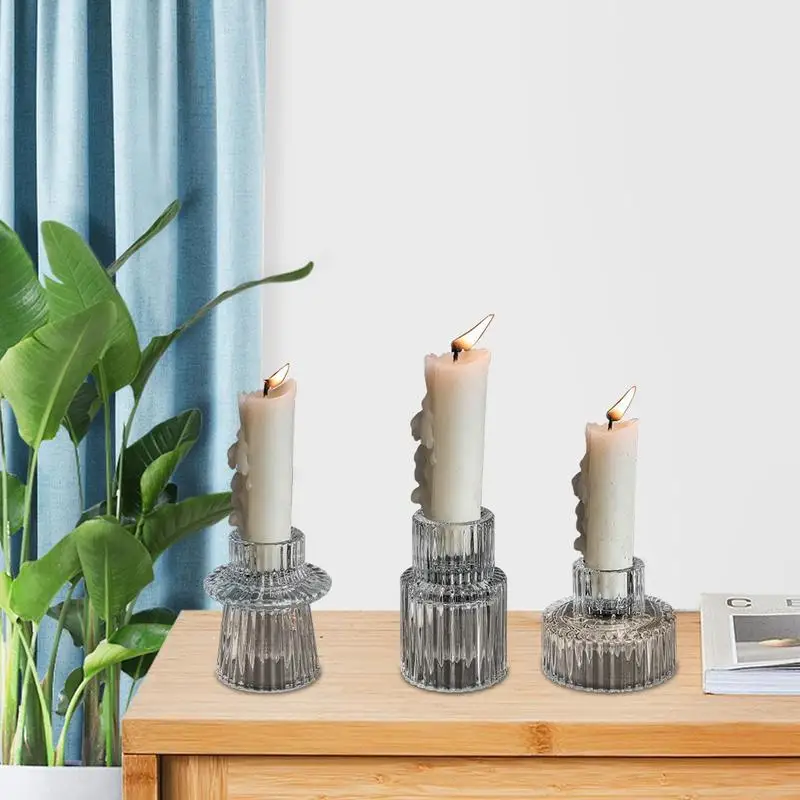 

Glass Candle Holder Centerpieces Crystal Holder Dinner Table Candle Holders Glass Candlesticks For Living Room Home Decore