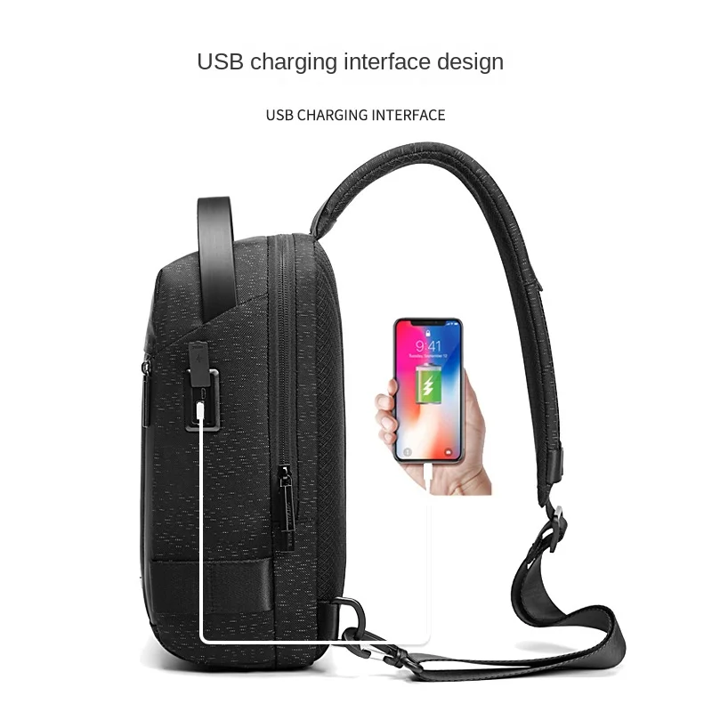 Crossbody Shoulder Bag Chest Bag for Men Waterproof Diagonal Hanging Business Men's Crossbody Bag Outdoor Travel Riding Bag