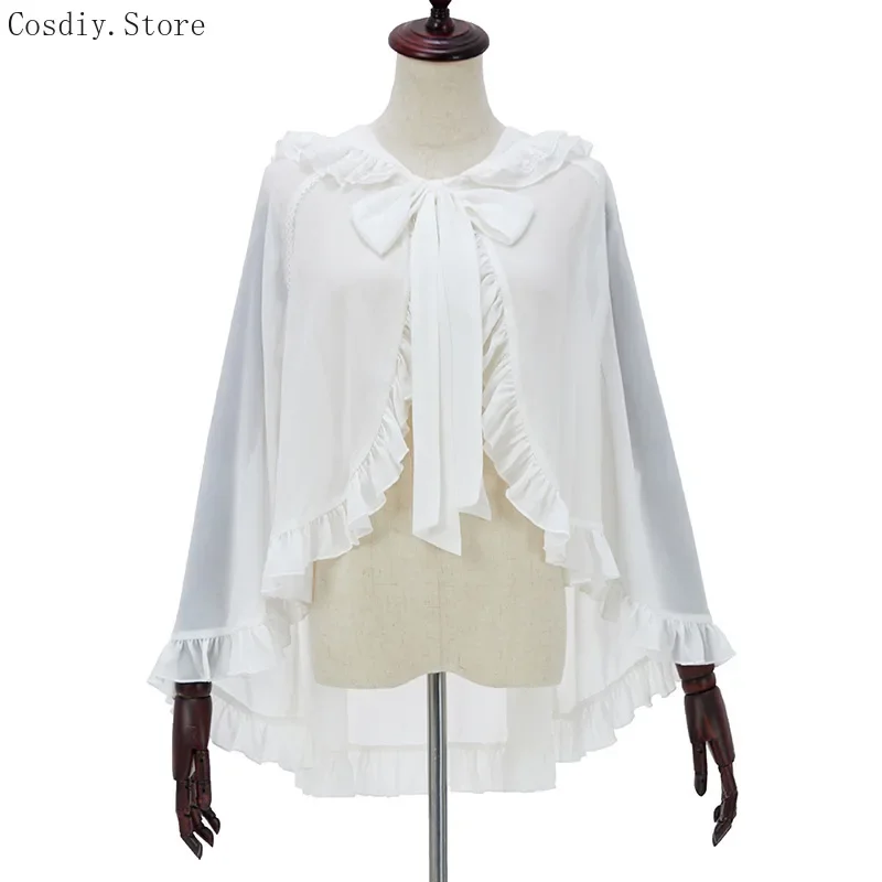 Накидка-шаль с открытой запахом пончо пальто Лолиты болеро готический шифон топы