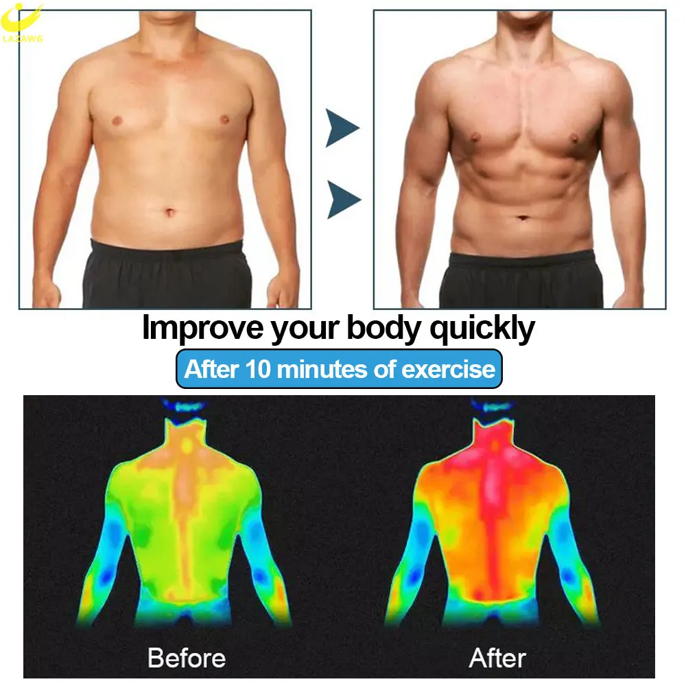 LAZAWG Sauna Vest for Men Weight Loss Tank Top Sweating Top Slimming Sleeveless Body Shaper Fat Burner Sportwear Fitness