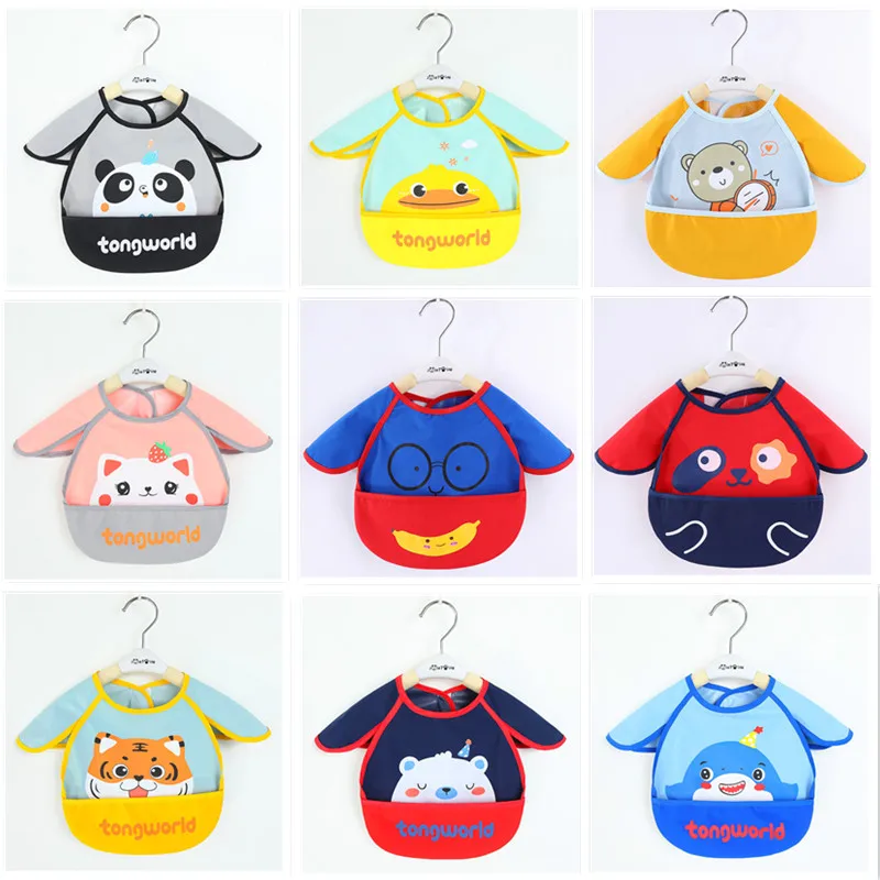 

1pc Cartoon Baby Feeding Bib for Infant Baby Boys Girls Baby Waterproof Summer Bibs Reversible Clothes Bibs for 0-4 Years Baby